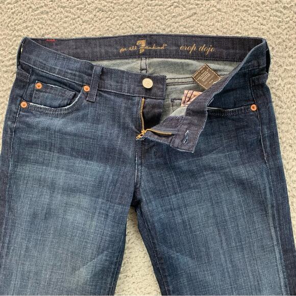 7 For All Mankind Crop Dojo Flare Women's Jeans Made in U.S.A  -  Size: 28 - Picture 8 of 16